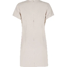 فستان قصير منسدل بياقة على شكل حرف V