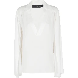 BLUSA SCOLLO V MANICHE APERTE  CREPE DE CHINE