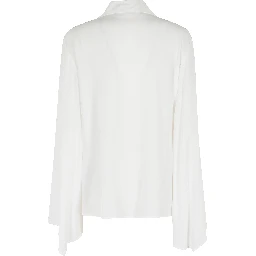 BLUSA SCOLLO V MANICHE APERTE  CREPE DE CHINE