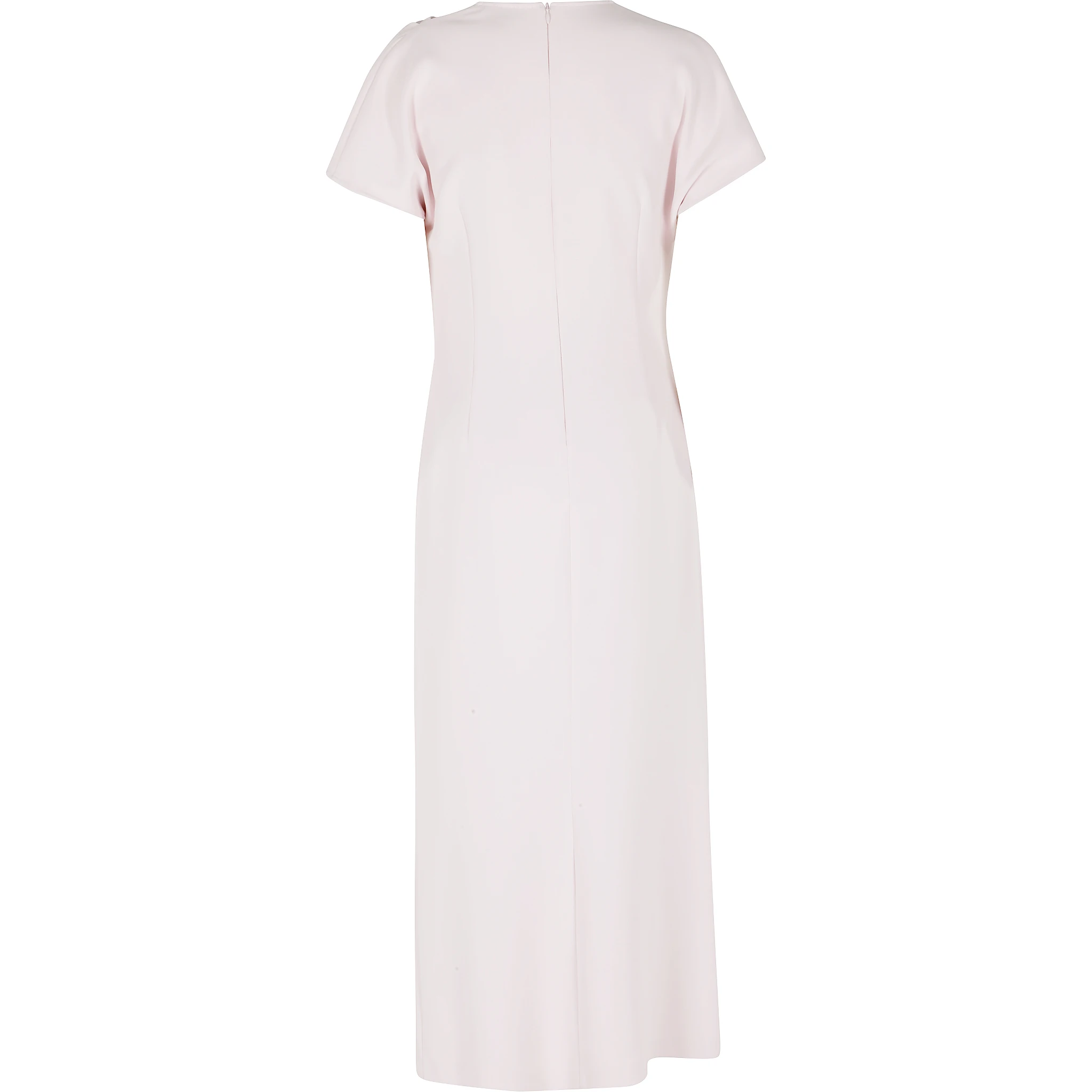 فستان كادي طويل منسدل بياقة على شكل حرف V