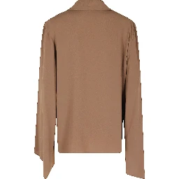 BLUSA SCOLLO V MANICHE APERTE  CREPE DE CHINE