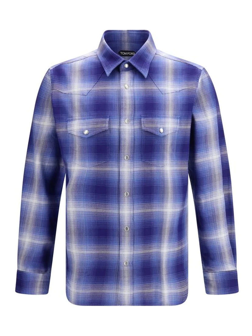 Blue Cotton Pattern Shirt