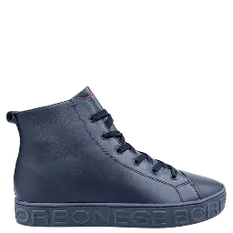 Blue Genuine Leather Men Sneaker