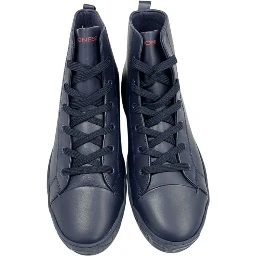 Blue Genuine Leather Men Sneaker