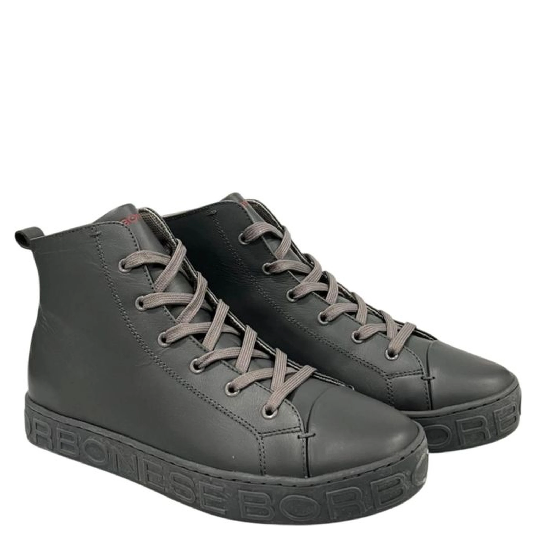 Grey Genuine Leather Men Sneaker