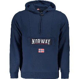 Blue Cotton Men Sweatshirt