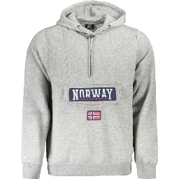 Grigio Cotton Male Sweatshirt with Hood