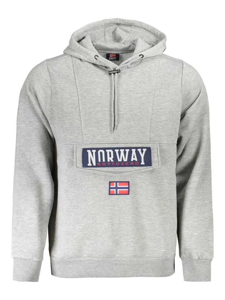 Grigio Cotton Male Sweatshirt with Hood