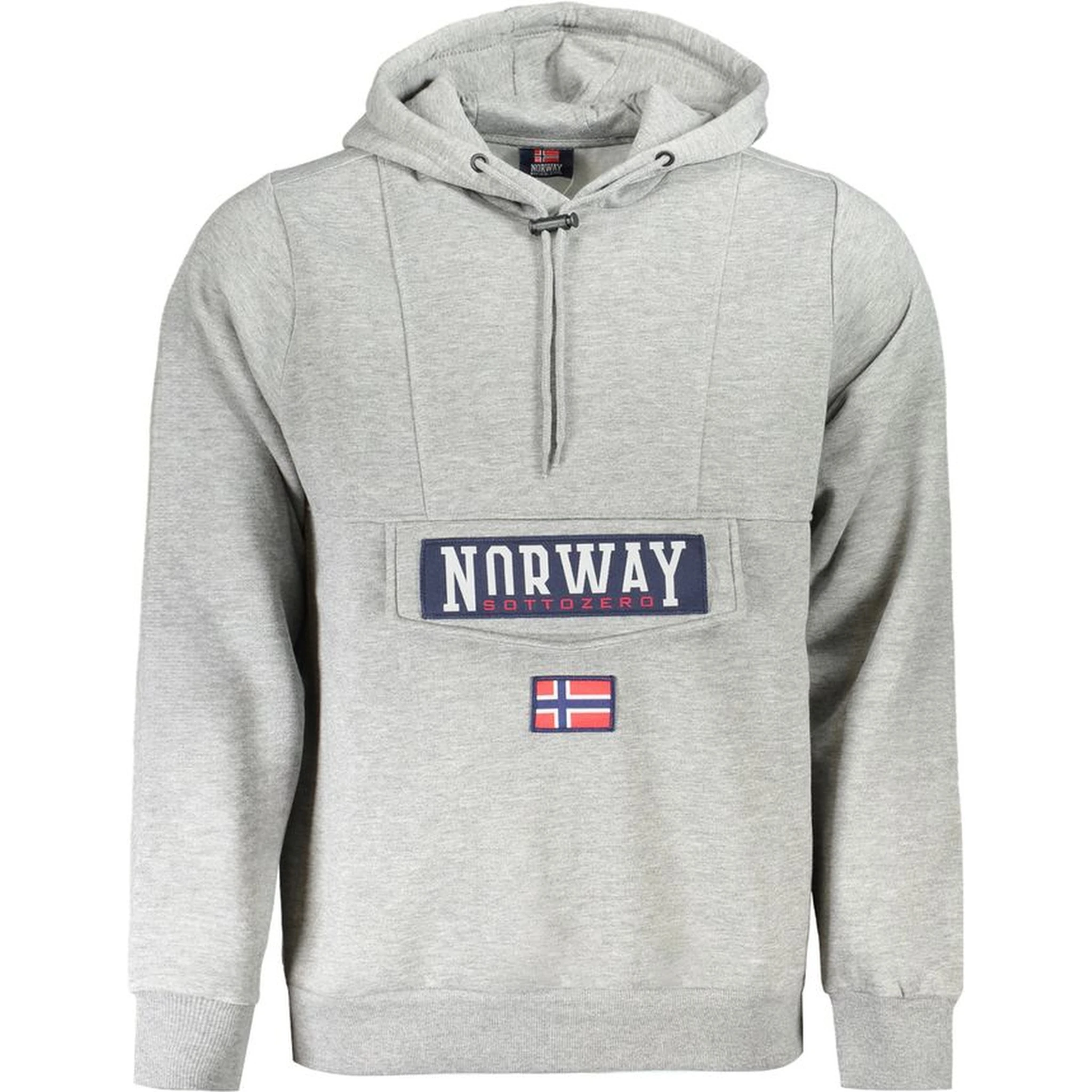 Grigio Cotton Male Sweatshirt with Hood