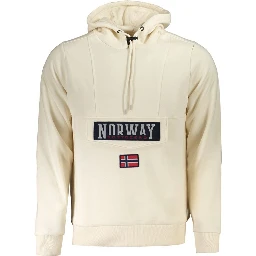 Beige Cotton Men's Sweatshirt Hoodie