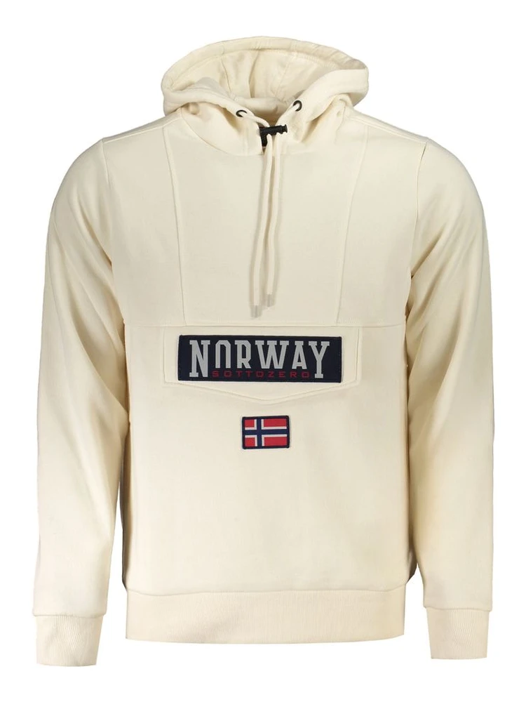 Beige Cotton Men's Sweatshirt Hoodie