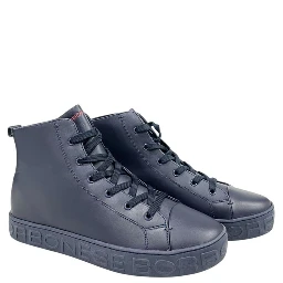 Blue Genuine Leather Men Sneaker