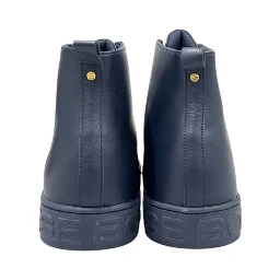 Blue Genuine Leather Men Sneaker