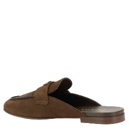 Brown Calf Leather Bos Taurus Mules