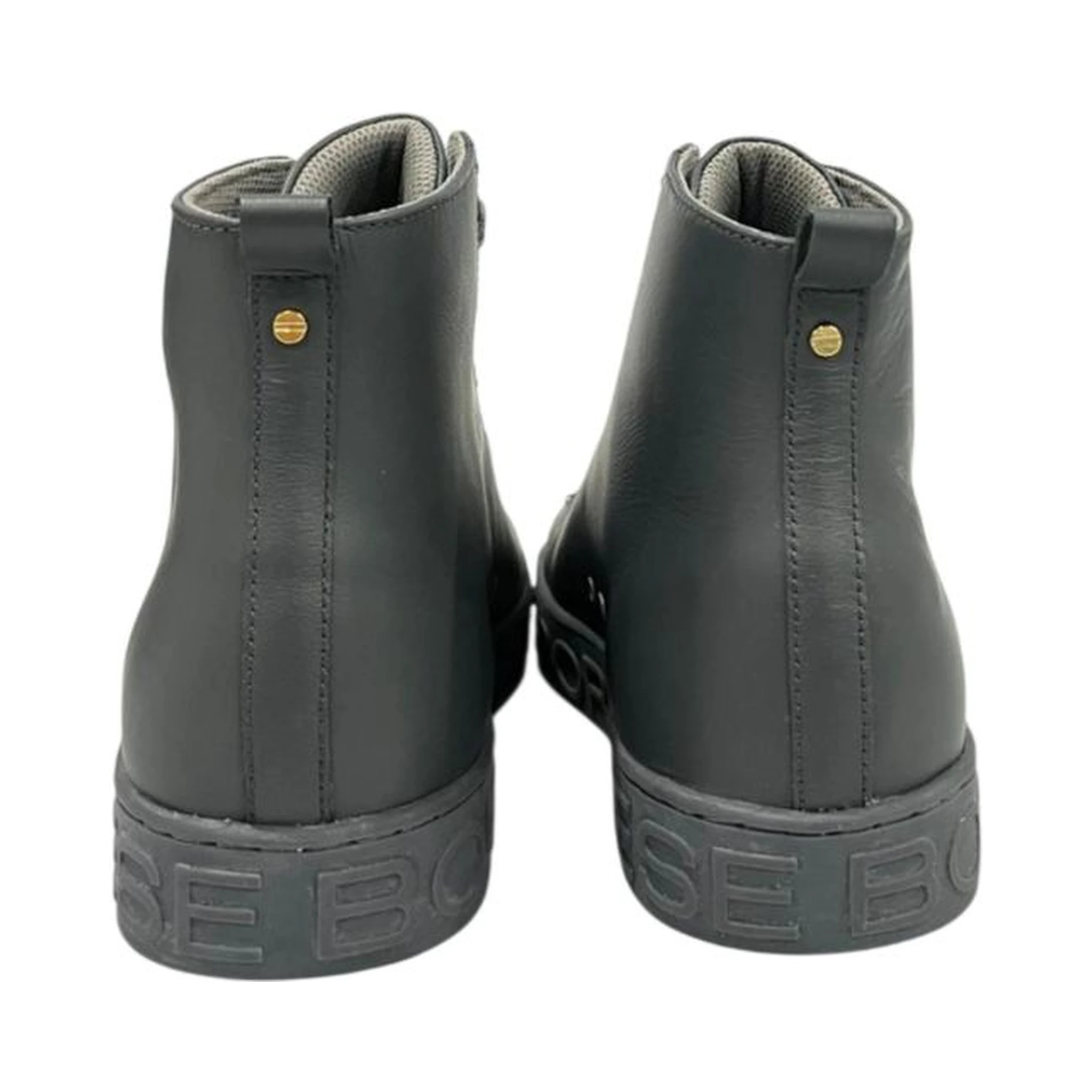 Grey Genuine Leather Men Sneaker