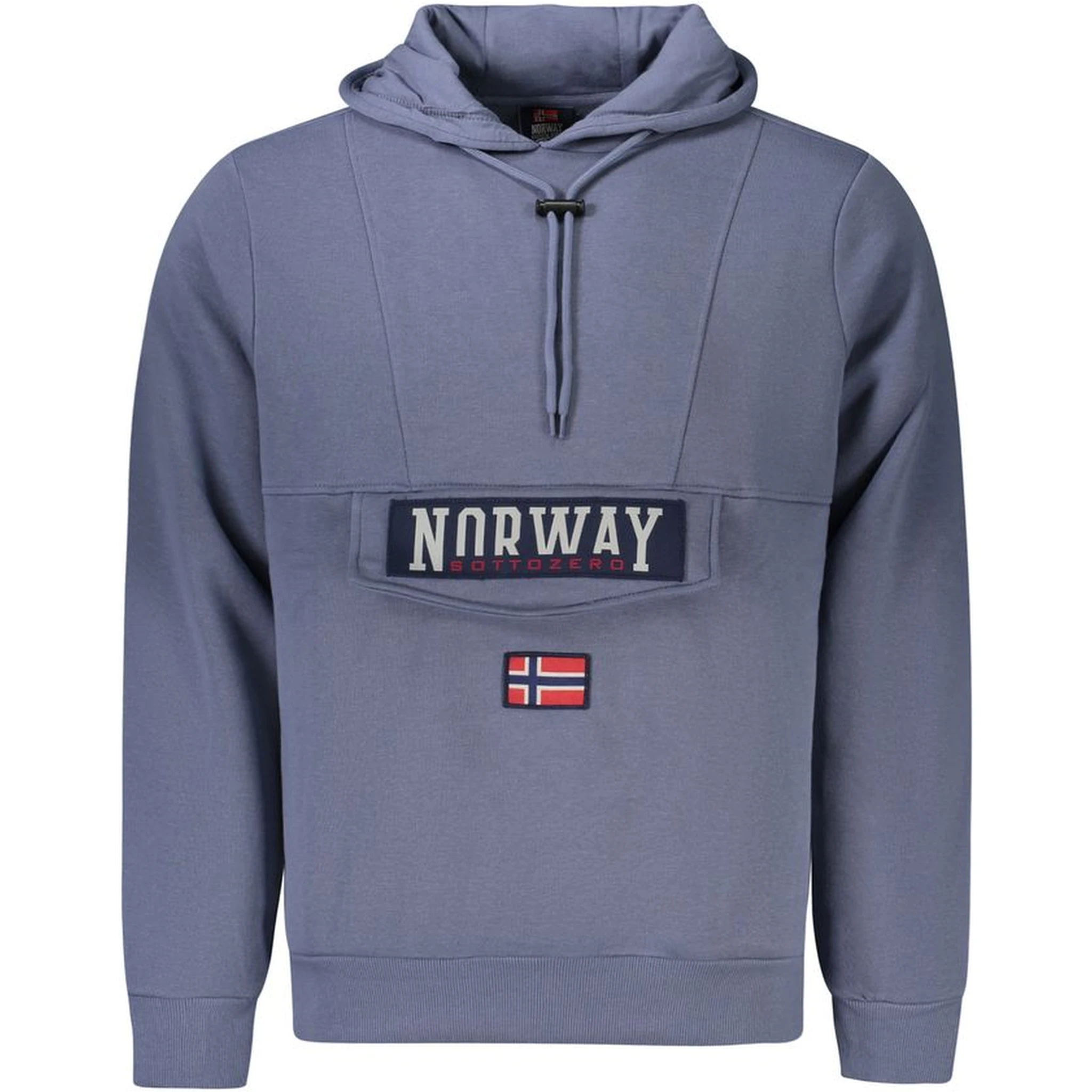 Blue Cotton Men's Hooded Sweater