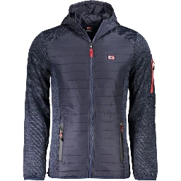 Blue Polyester Shell Jacket