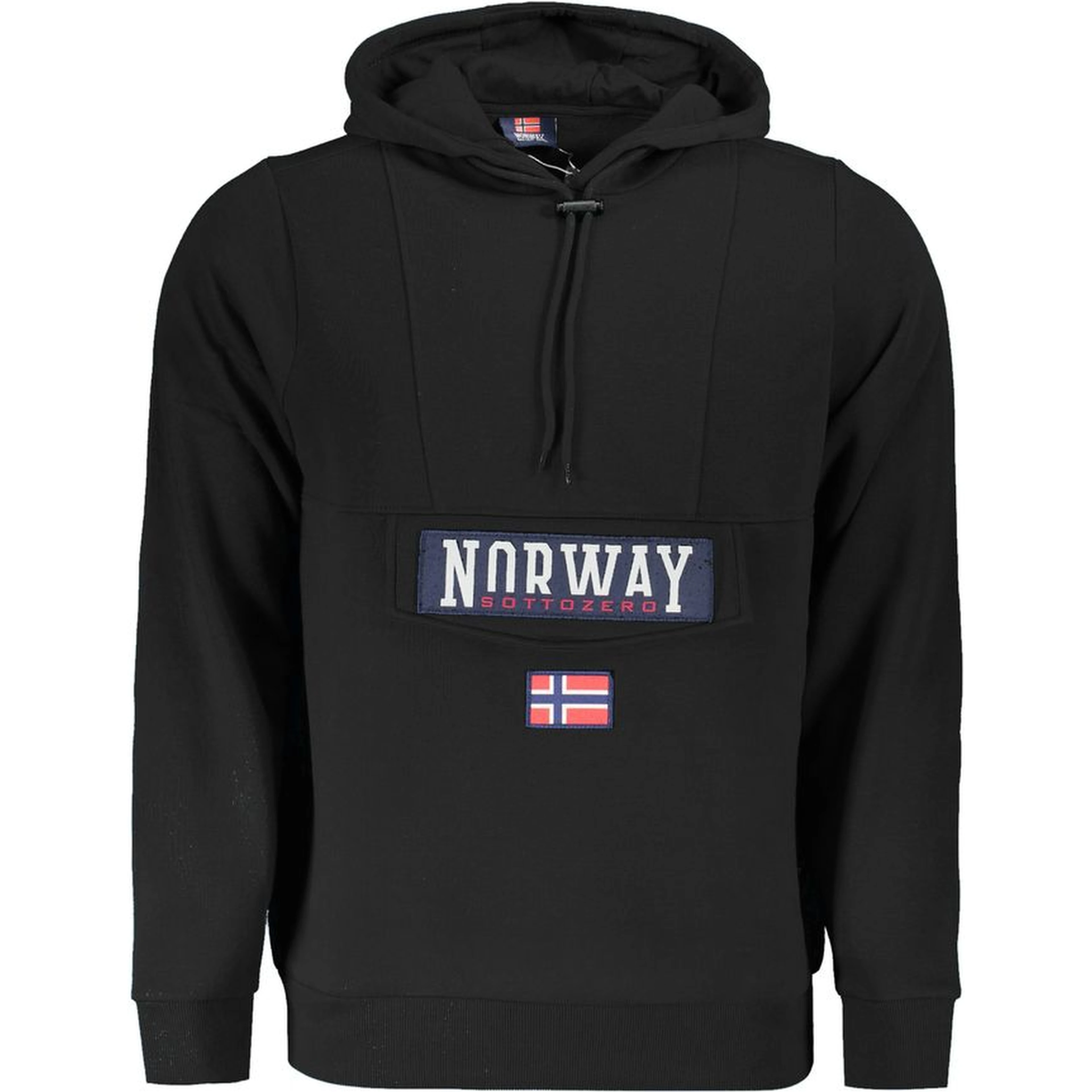 Black Cotton Men's Hooded Sweatshirt