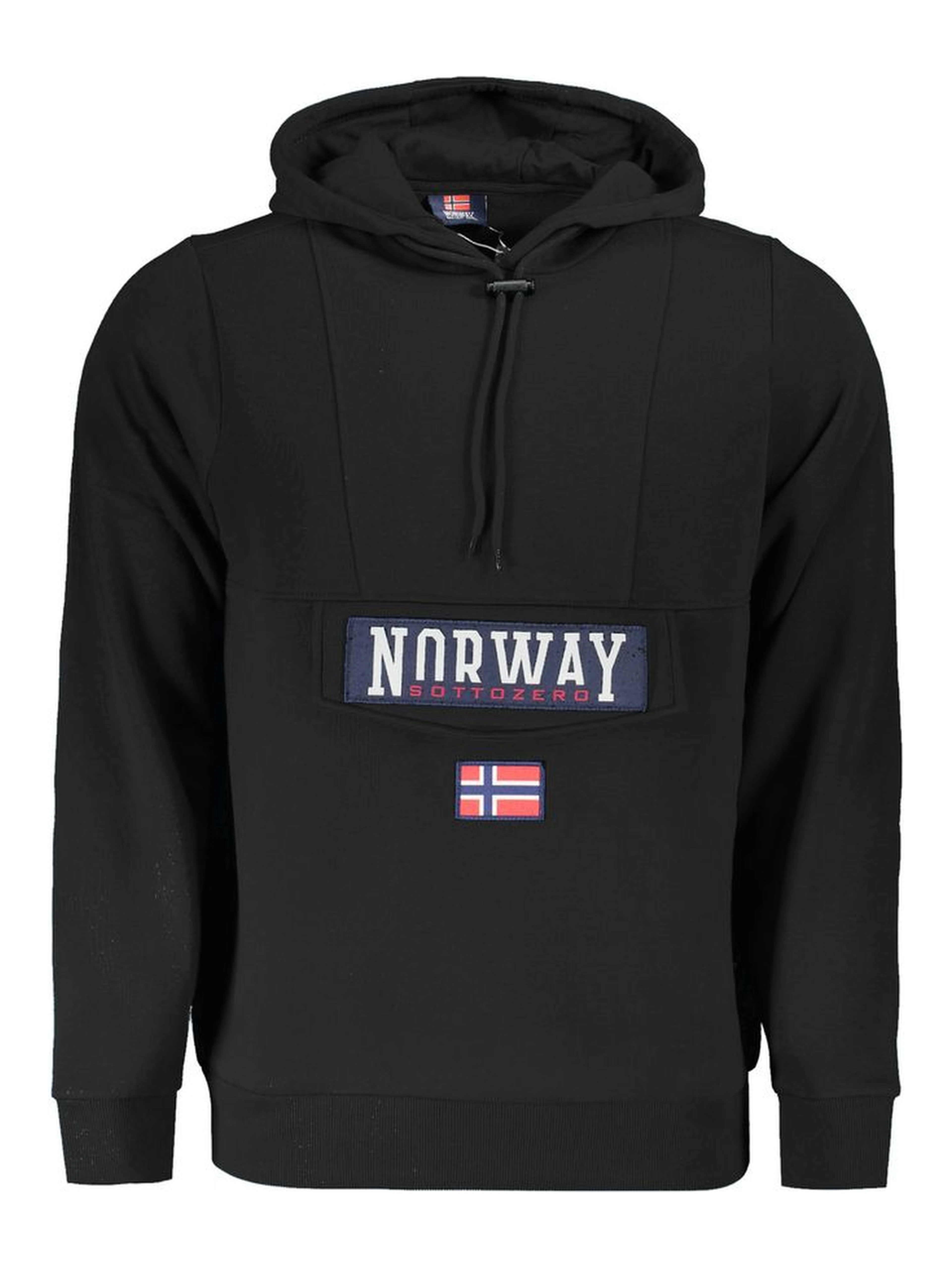 Black Cotton Men's Hooded Sweatshirt