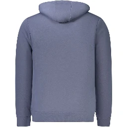 Blue Cotton Men's Hooded Sweater