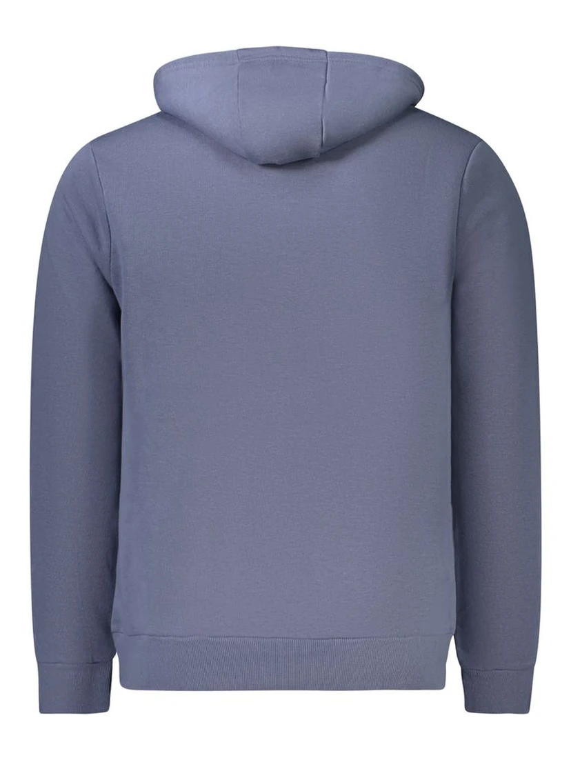 Blue Cotton Men's Hooded Sweater