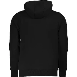 Black Cotton Men's Hooded Sweatshirt