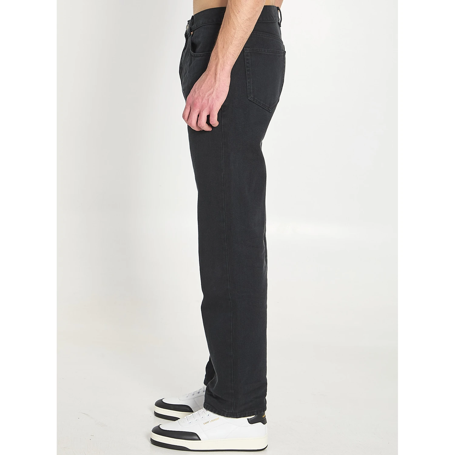 Loose straight denim pants