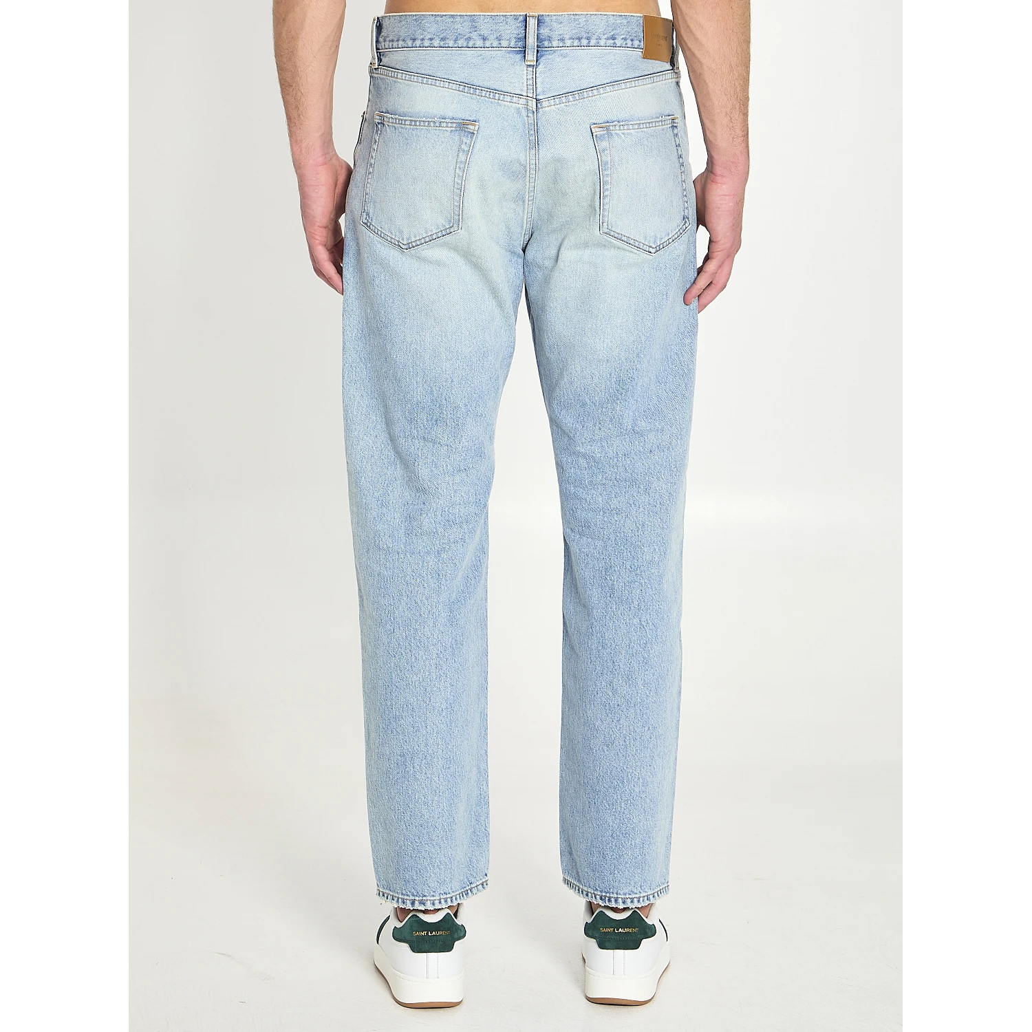 Loose straight denim pants