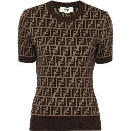 Short sleeves cotton crewneck knitwear