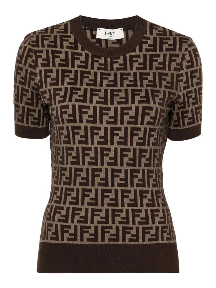 Short sleeves cotton crewneck knitwear