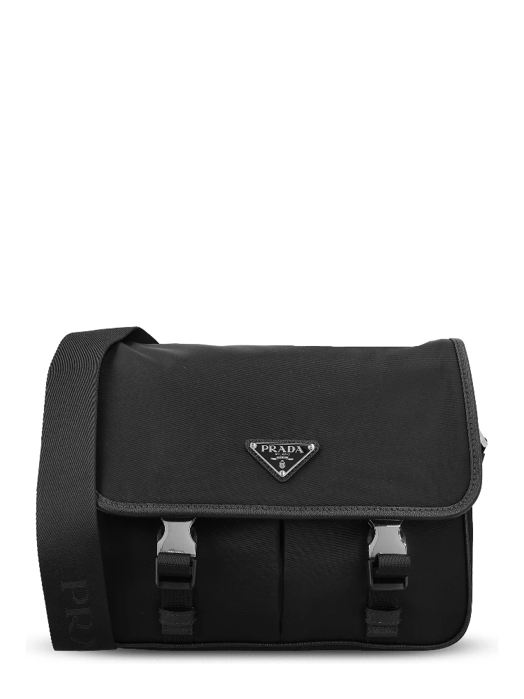 Re-Nylon and Saffiano leather shoulder bag