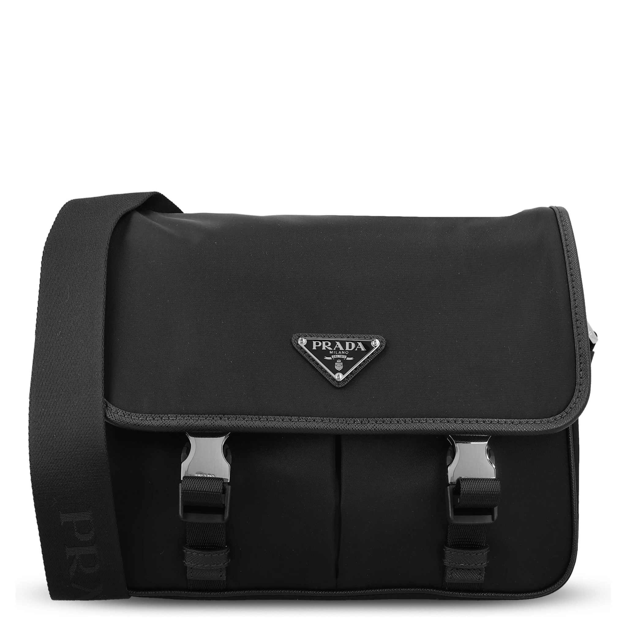 Re-Nylon and Saffiano leather shoulder bag