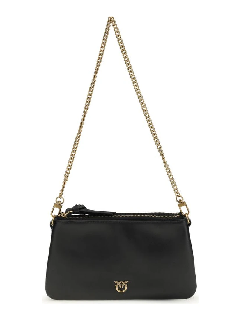 حقيبة كتف بوس توروس من جلد العجل الأسود