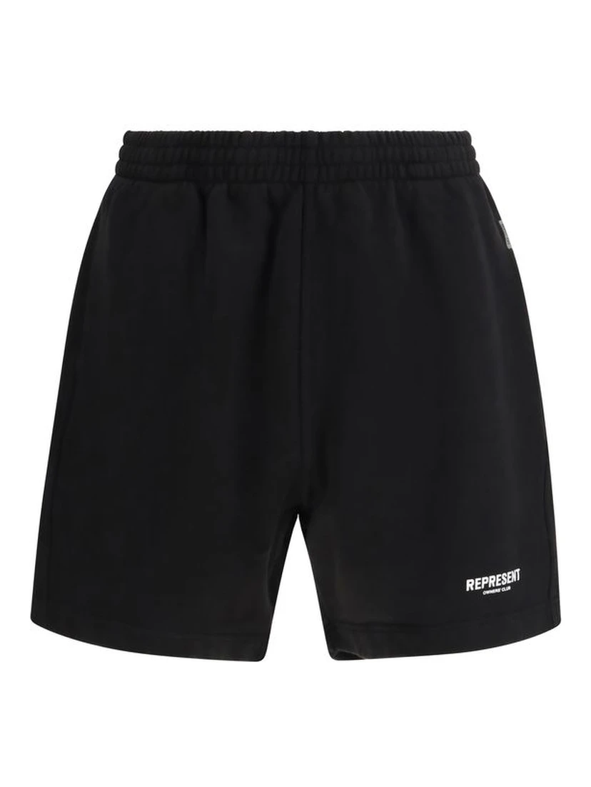 شورت برمودا أسود من القطن