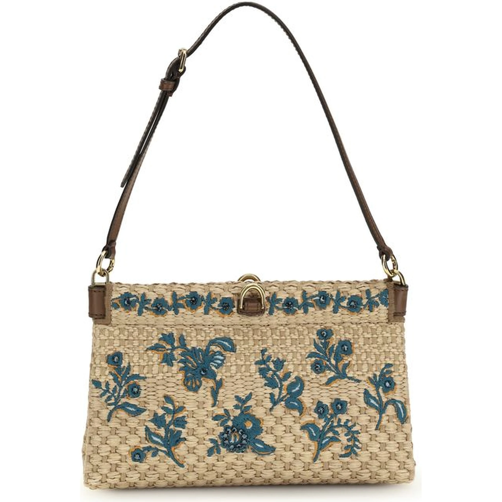 Beige Viscose Shoulder Bag