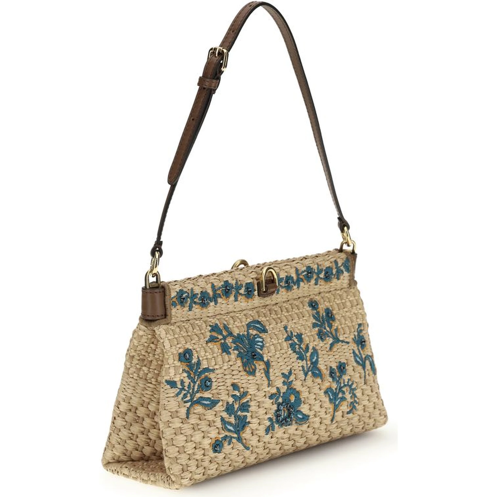 Beige Viscose Shoulder Bag