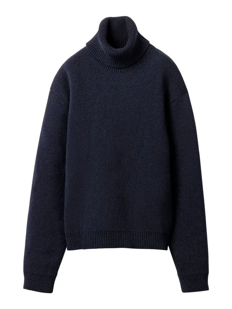 Blue Cashmere Turtleneck