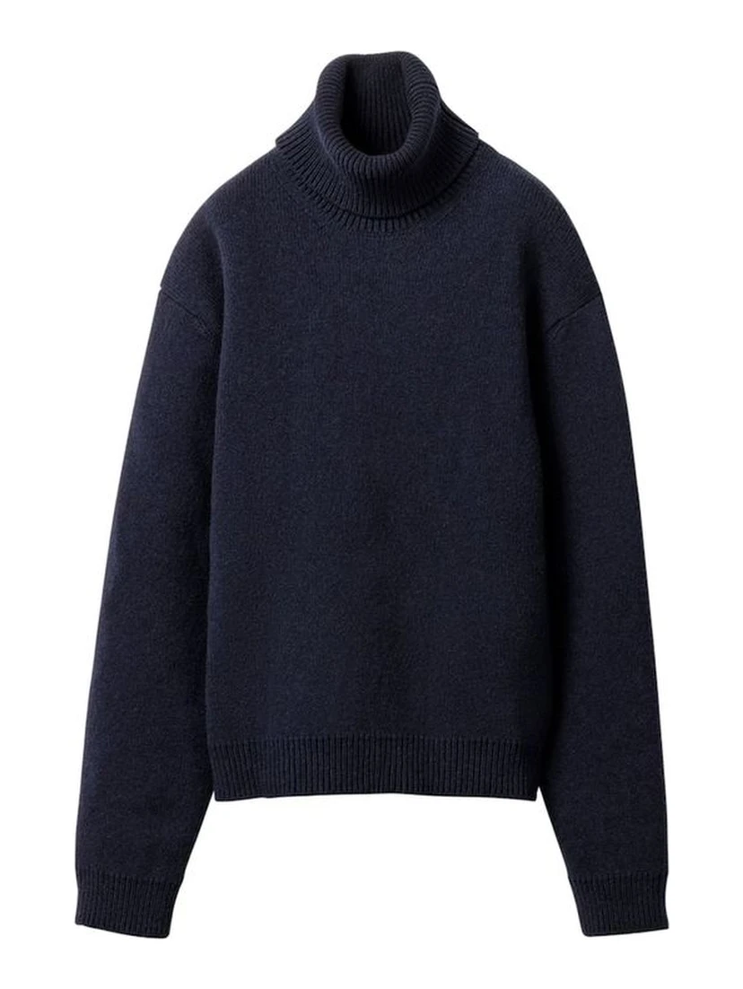 Blue Cashmere Turtleneck