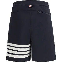 Blue Viscose Bermuda Shorts