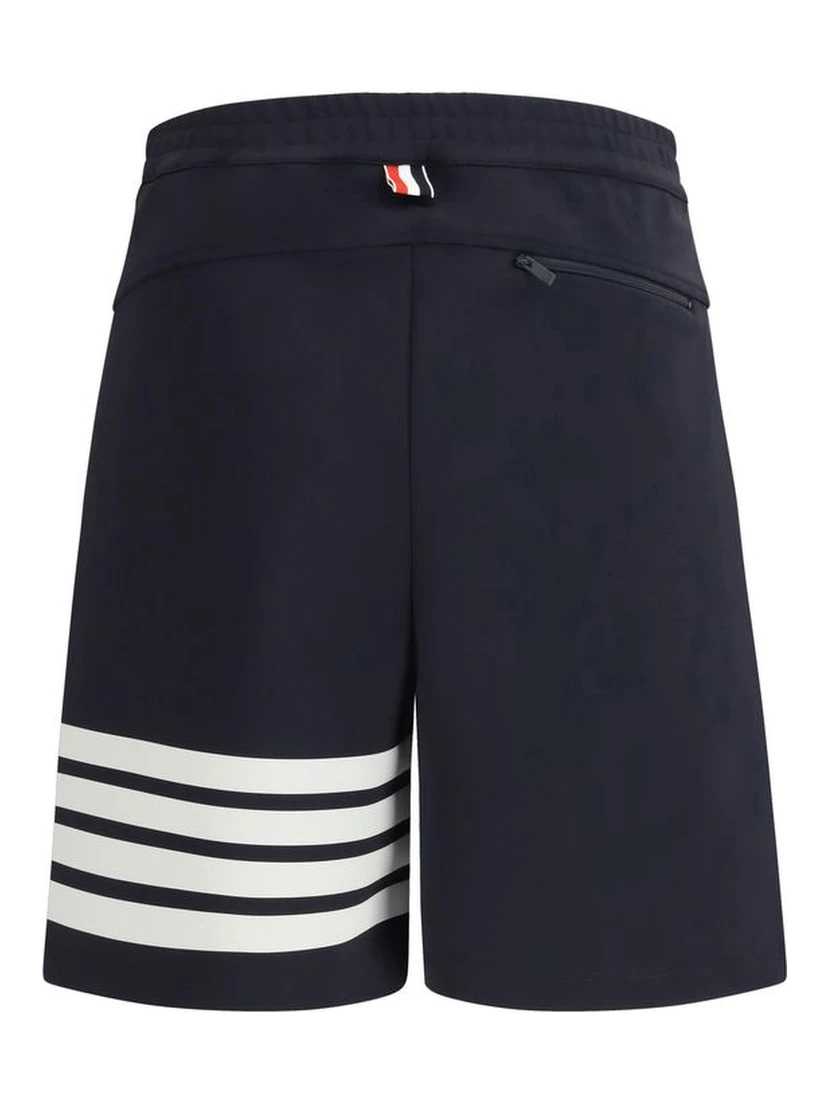 Blue Viscose Bermuda Shorts