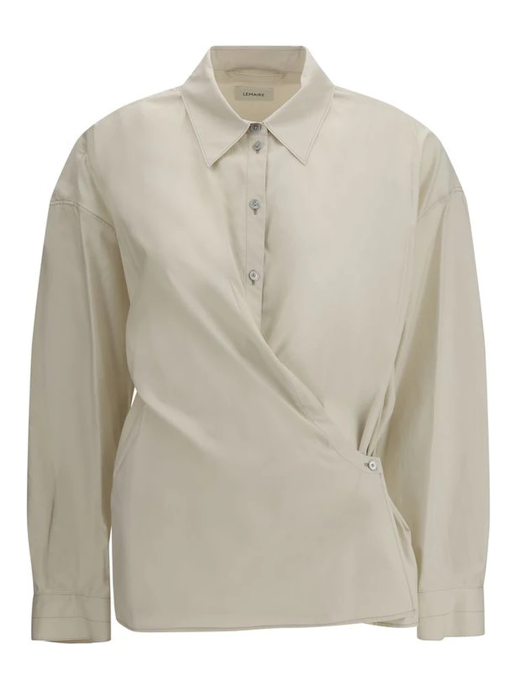 Beige Cotton Dress Shirt