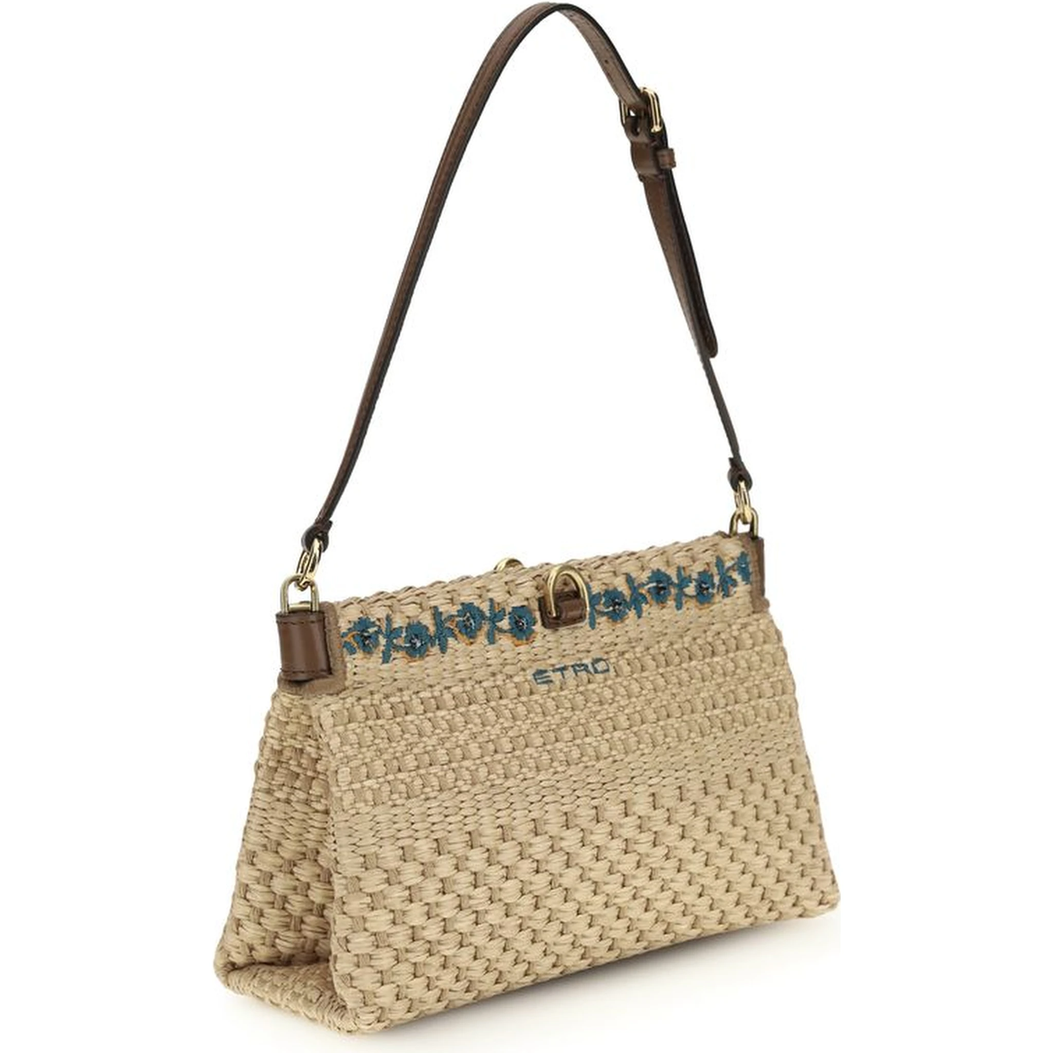 Beige Viscose Shoulder Bag