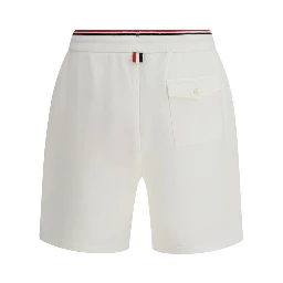 White Cotton Bermuda Shorts