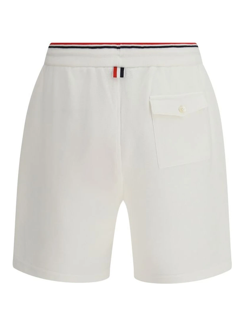 White Cotton Bermuda Shorts