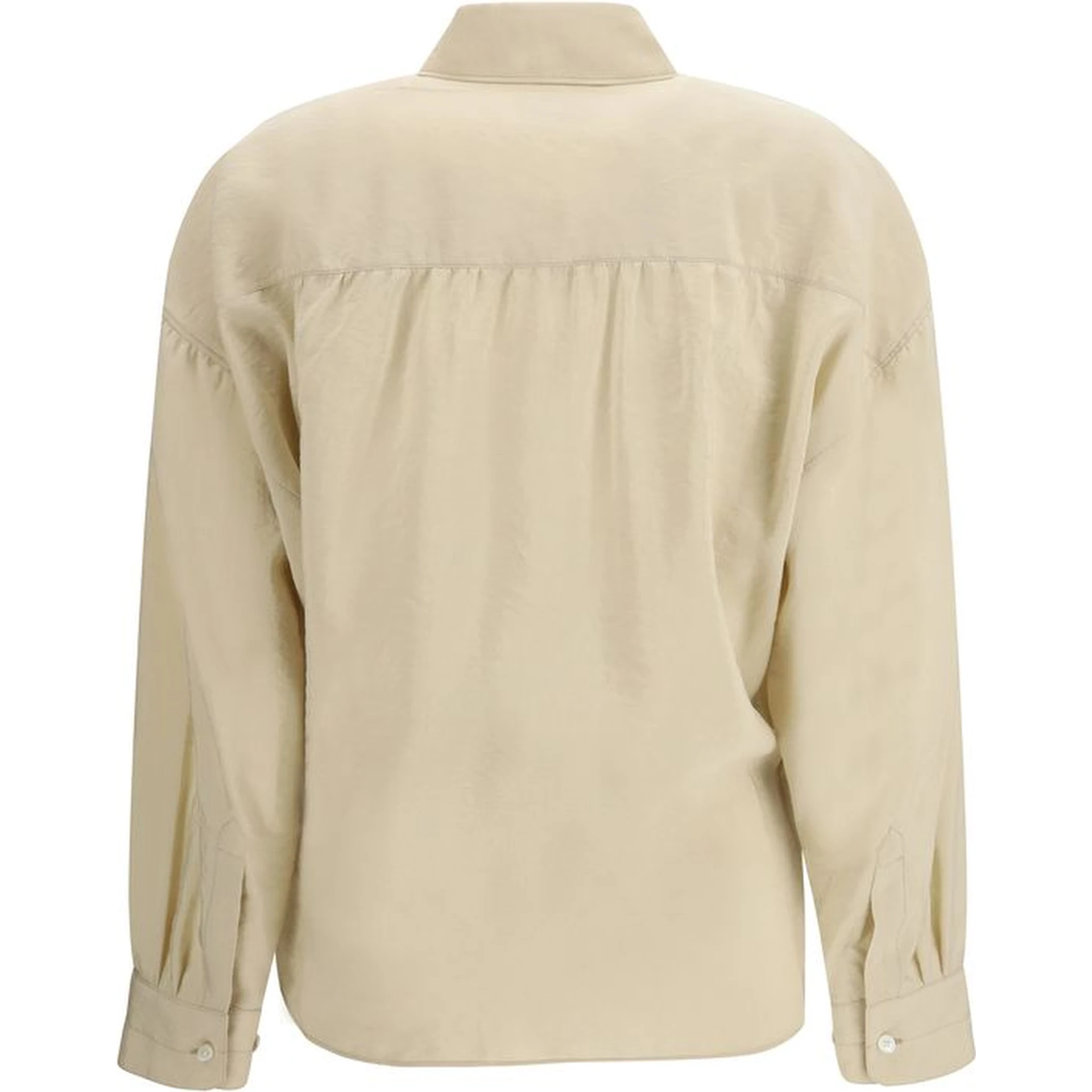 Beige Silk Dress Shirt