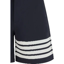 Blue Viscose Bermuda Shorts