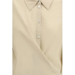 Beige Silk Dress Shirt