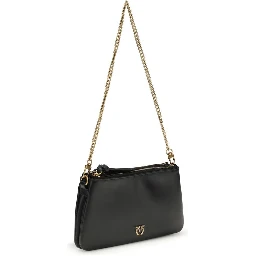 حقيبة كتف بوس توروس من جلد العجل الأسود