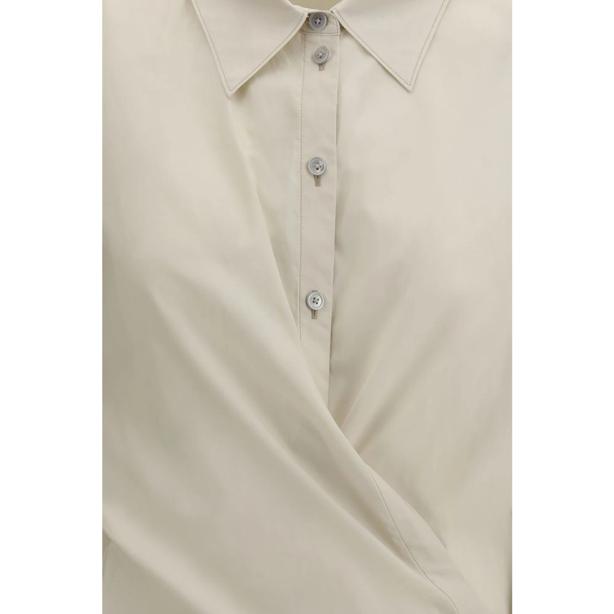 Beige Cotton Dress Shirt