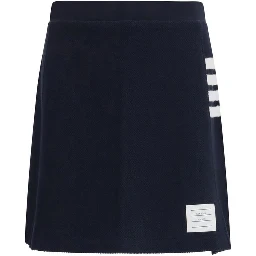 Blue Cotton Mini Skirt